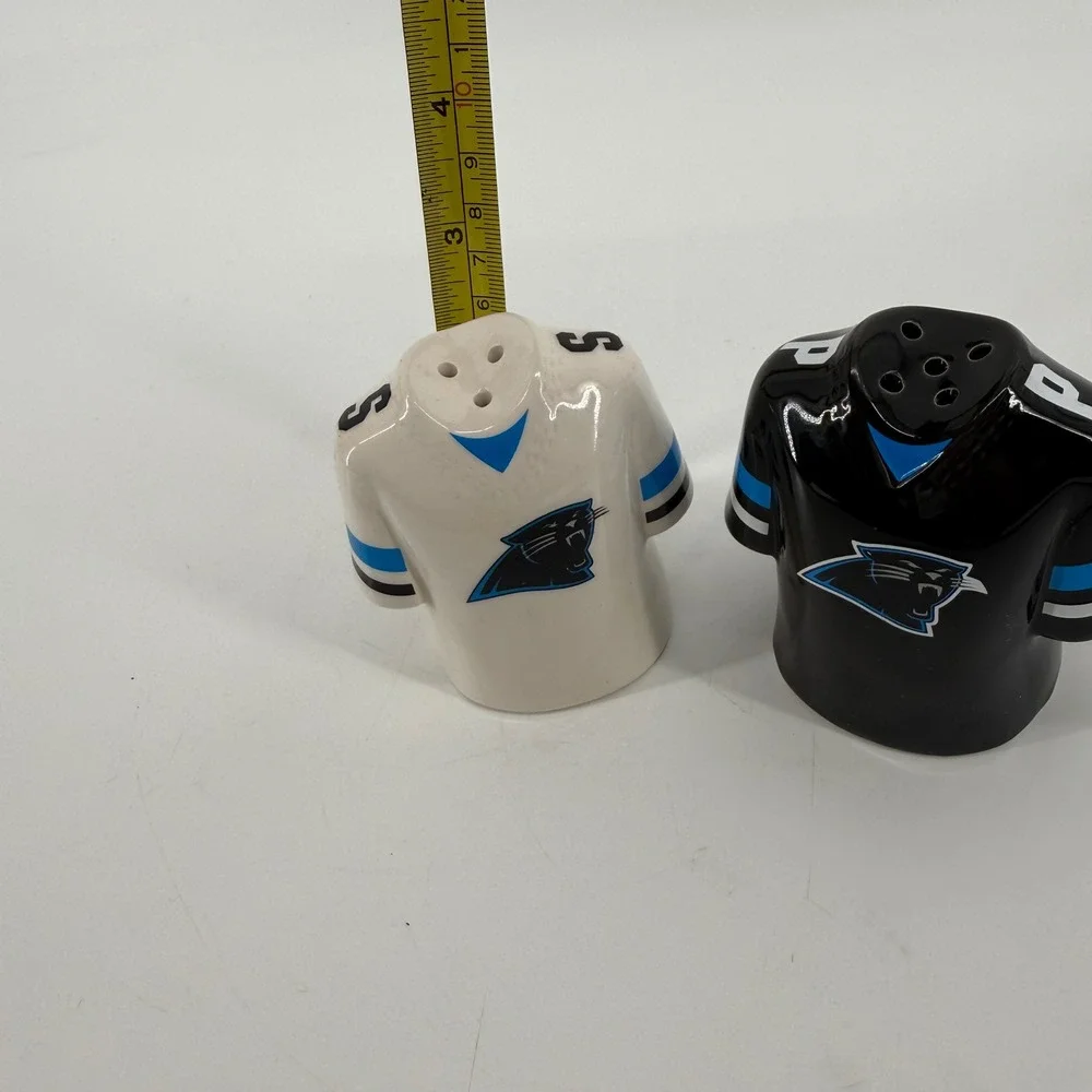 Carolina‎ Panthers NFL Jersey Salt and Pepper Shaker Set Ceramic Black White